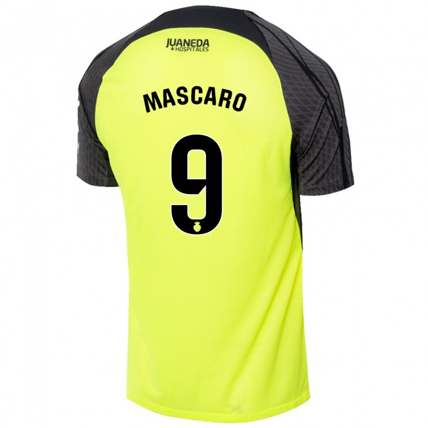 Niño Camiseta Pau Mascaró #9 Verde Fluorescente Negro 2ª Equipación 2024/25 La Camisa México