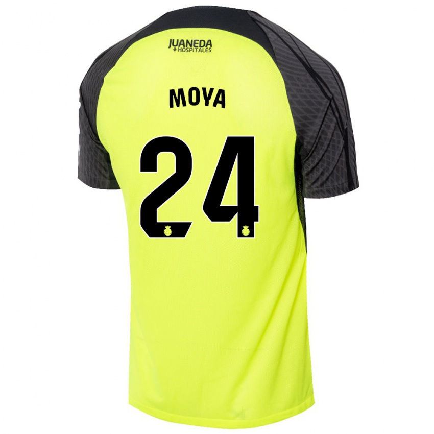 Niño Camiseta Pablo Moyá #24 Verde Fluorescente Negro 2ª Equipación 2024/25 La Camisa México