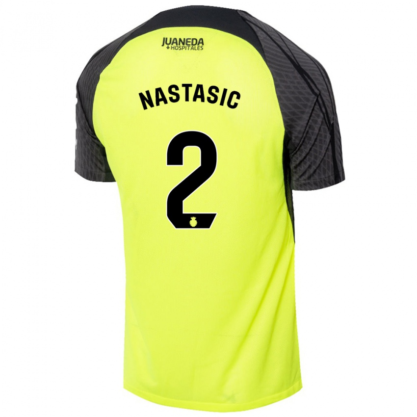 Niño Camiseta Matija Nastasic #2 Verde Fluorescente Negro 2ª Equipación 2024/25 La Camisa México