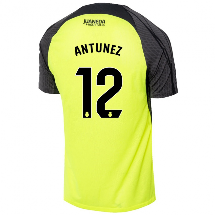 Niño Camiseta Yahir Antúnez #12 Verde Fluorescente Negro 2ª Equipación 2024/25 La Camisa México