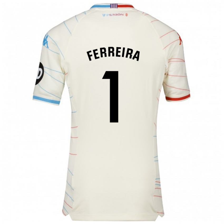 Niño Camiseta André Ferreira #1 Blanco Rojo Azul 2ª Equipación 2024/25 La Camisa México