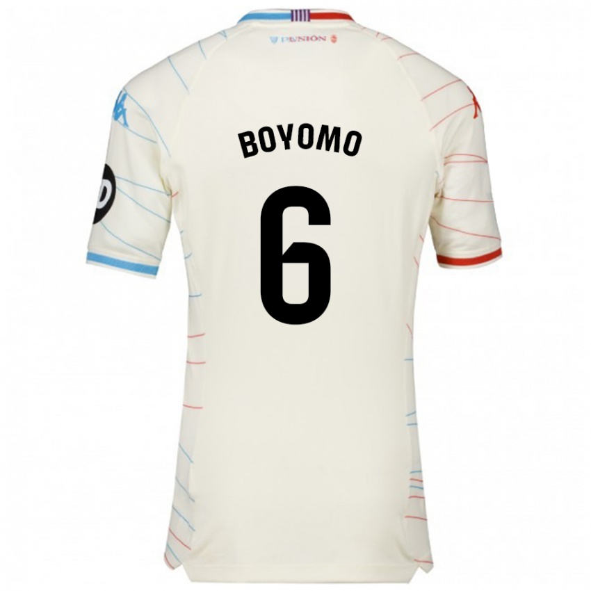 Niño Camiseta Enzo Boyomo #6 Blanco Rojo Azul 2ª Equipación 2024/25 La Camisa México