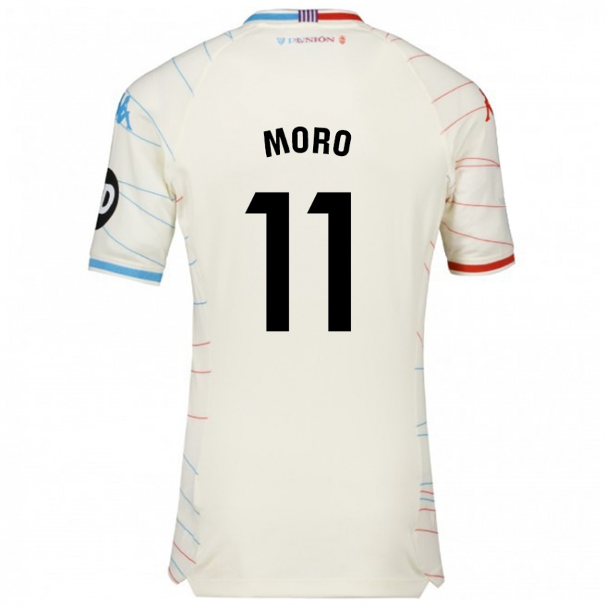 Niño Camiseta Raúl Moro #11 Blanco Rojo Azul 2ª Equipación 2024/25 La Camisa México