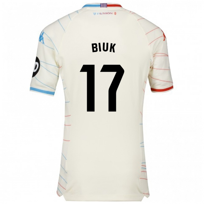 Niño Camiseta Stipe Biuk #17 Blanco Rojo Azul 2ª Equipación 2024/25 La Camisa México