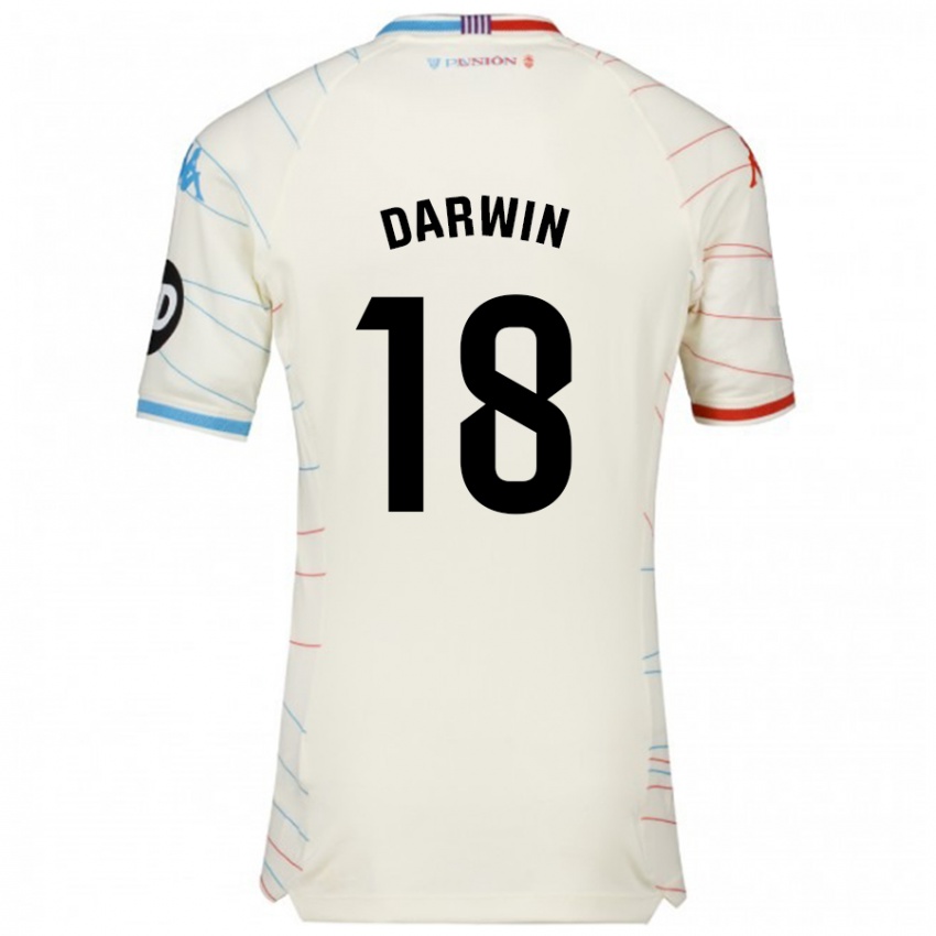 Niño Camiseta Darwin Machís #18 Blanco Rojo Azul 2ª Equipación 2024/25 La Camisa México