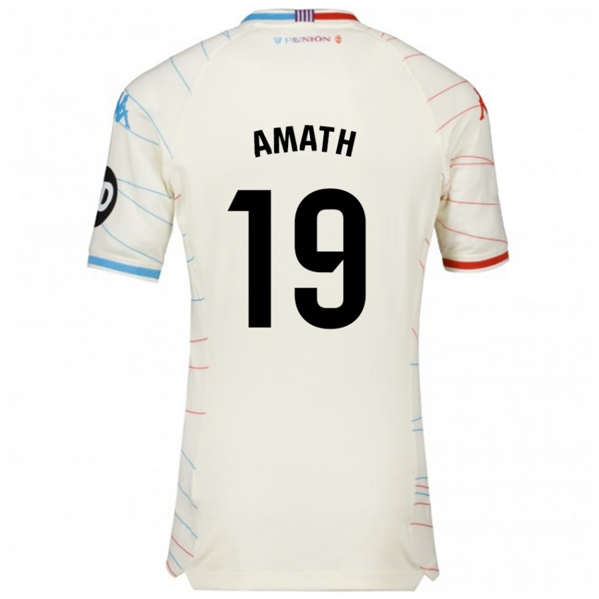 Niño Camiseta Amath Ndiaye #19 Blanco Rojo Azul 2ª Equipación 2024/25 La Camisa México