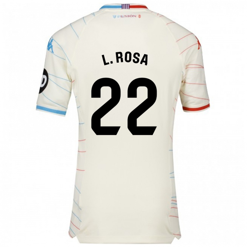 Niño Camiseta Lucas Rosa #22 Blanco Rojo Azul 2ª Equipación 2024/25 La Camisa México