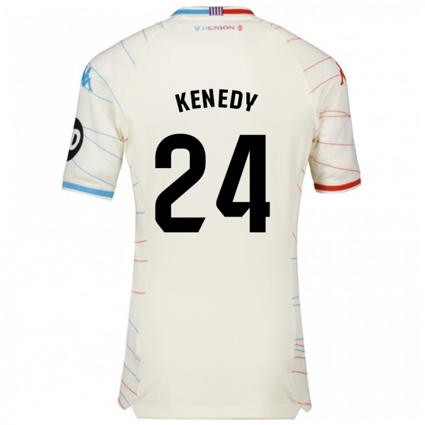 Niño Camiseta Kenedy #24 Blanco Rojo Azul 2ª Equipación 2024/25 La Camisa México