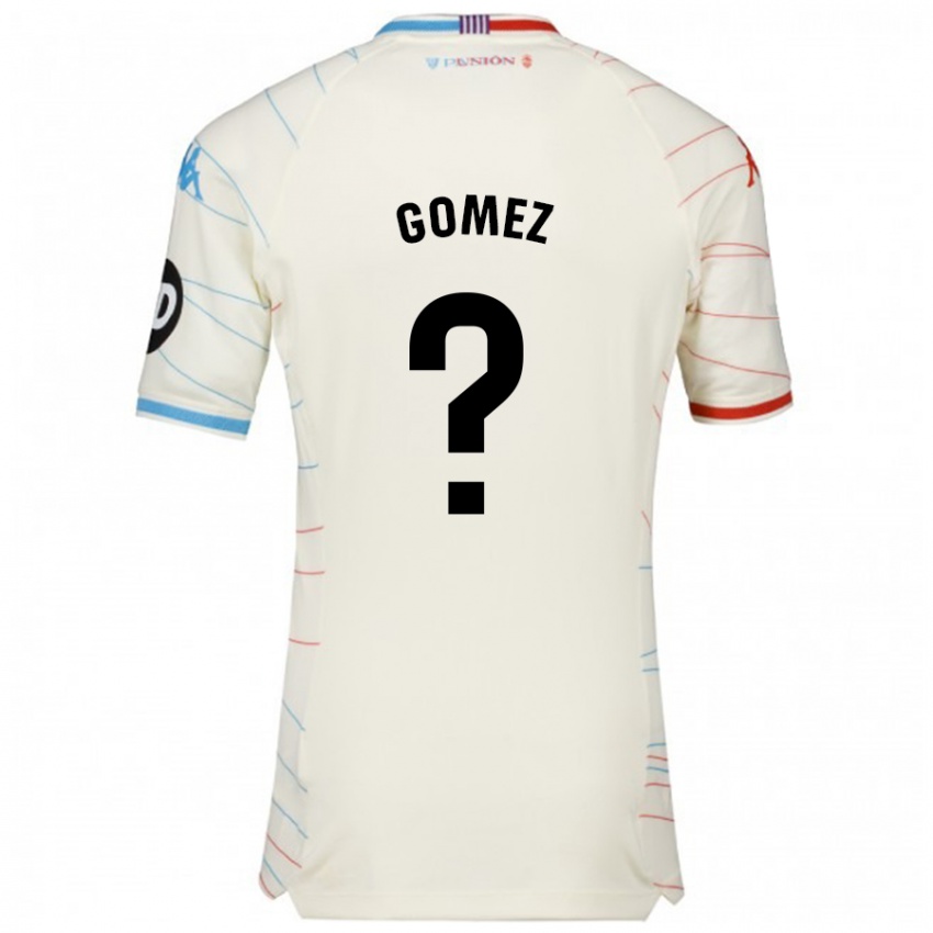 Niño Camiseta Adrián Gómez #0 Blanco Rojo Azul 2ª Equipación 2024/25 La Camisa México