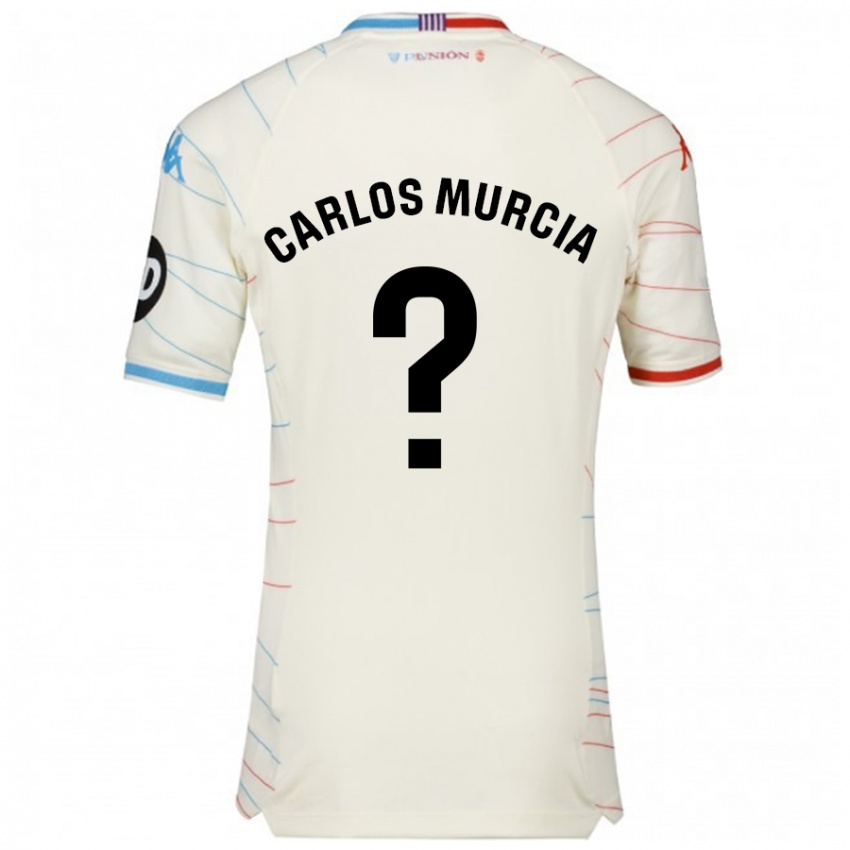 Niño Camiseta Juan Carlos Murcia #0 Blanco Rojo Azul 2ª Equipación 2024/25 La Camisa México