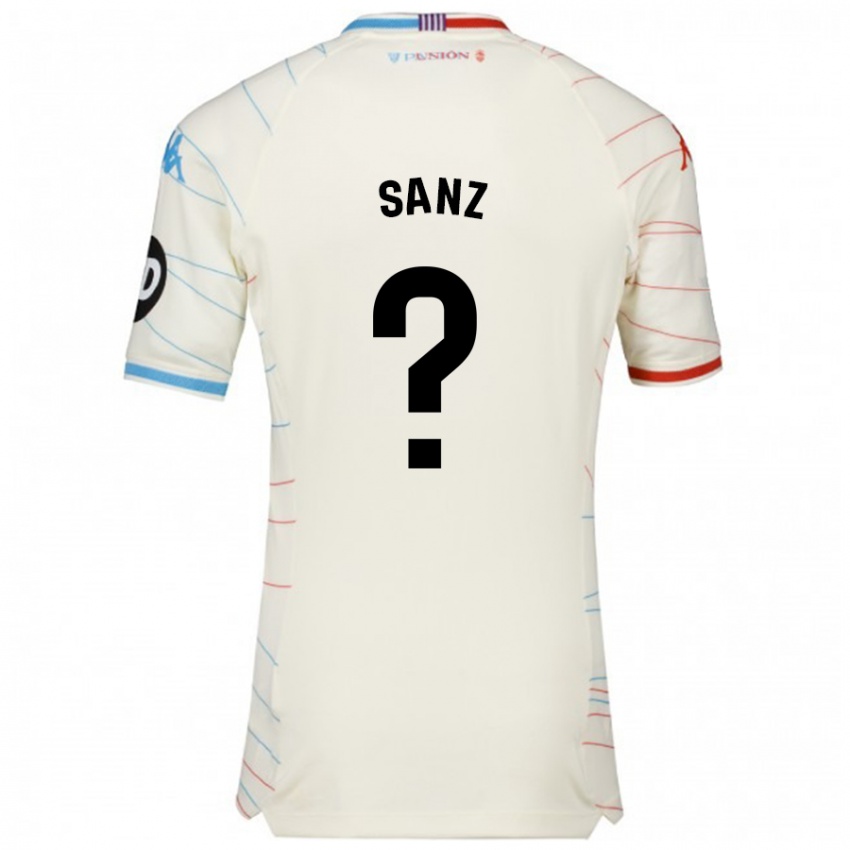 Niño Camiseta David Sanz #0 Blanco Rojo Azul 2ª Equipación 2024/25 La Camisa México