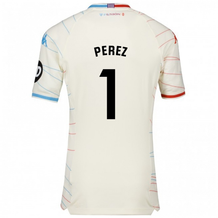 Niño Camiseta Fer Pérez #1 Blanco Rojo Azul 2ª Equipación 2024/25 La Camisa México