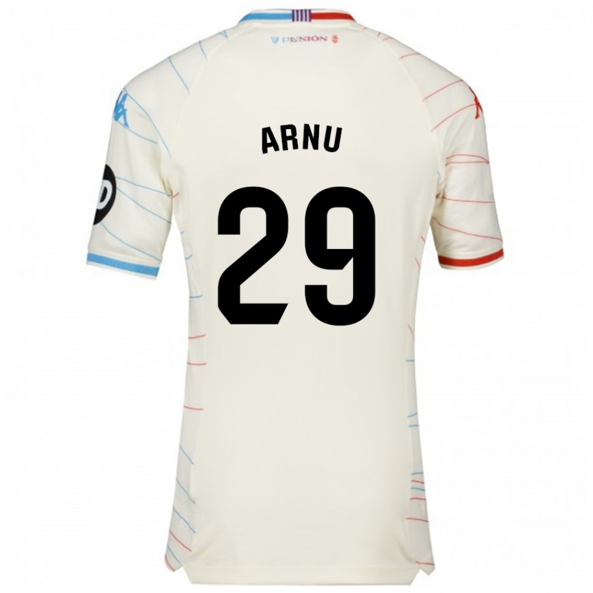 Niño Camiseta Adrián Arnu #29 Blanco Rojo Azul 2ª Equipación 2024/25 La Camisa México