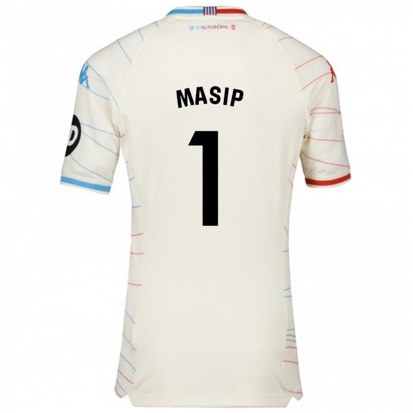 Niño Camiseta Jordi Masip #1 Blanco Rojo Azul 2ª Equipación 2024/25 La Camisa México