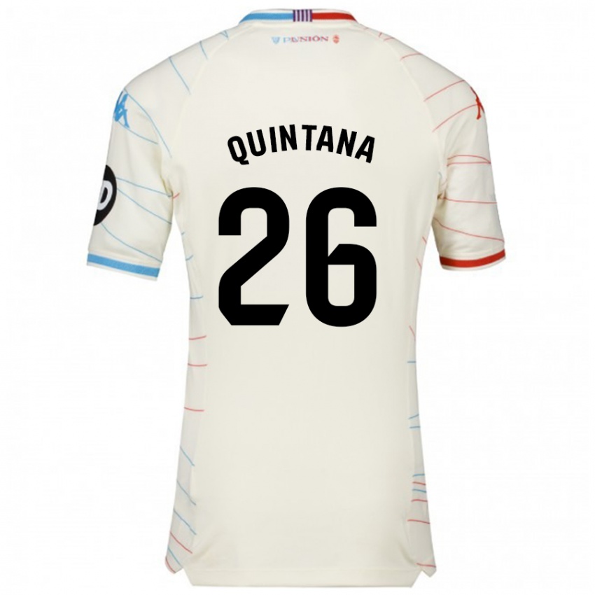 Niño Camiseta Alberto Quintana #26 Blanco Rojo Azul 2ª Equipación 2024/25 La Camisa México