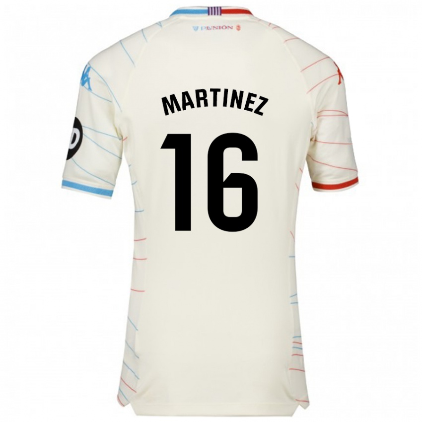 Niño Camiseta Jesús Martínez #16 Blanco Rojo Azul 2ª Equipación 2024/25 La Camisa México