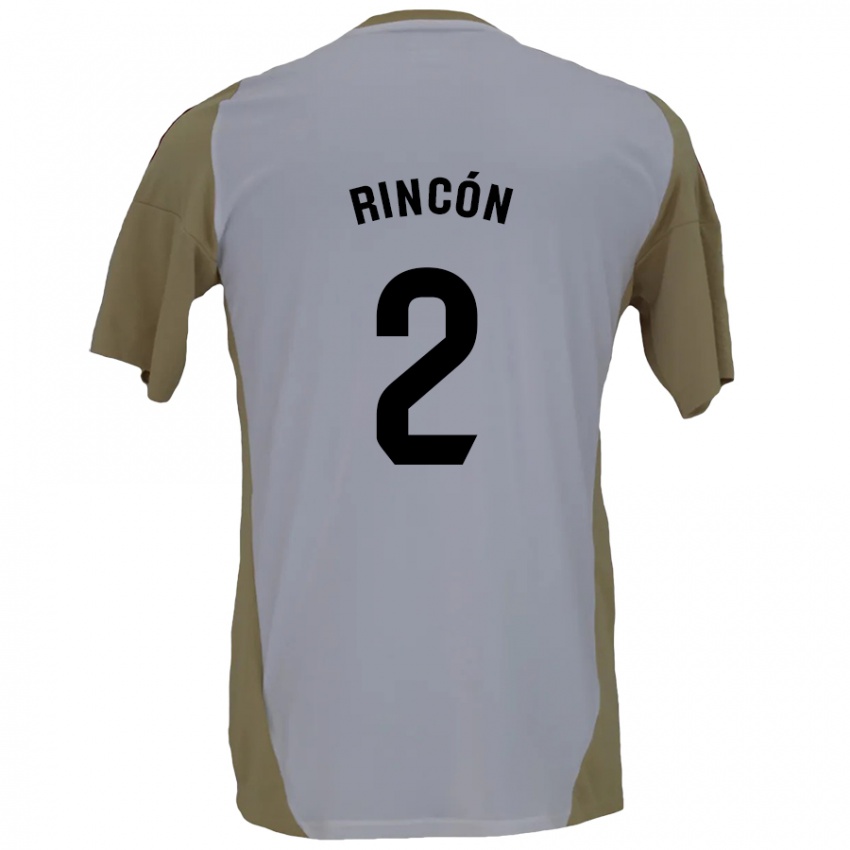 Niño Camiseta Hugo Rincón #2 Marrón Blanco 2ª Equipación 2024/25 La Camisa México