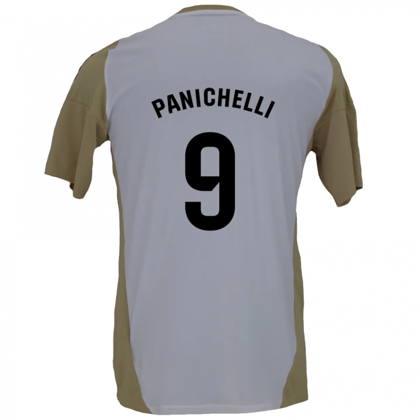 Niño Camiseta Joaquín Panichelli #9 Marrón Blanco 2ª Equipación 2024/25 La Camisa México