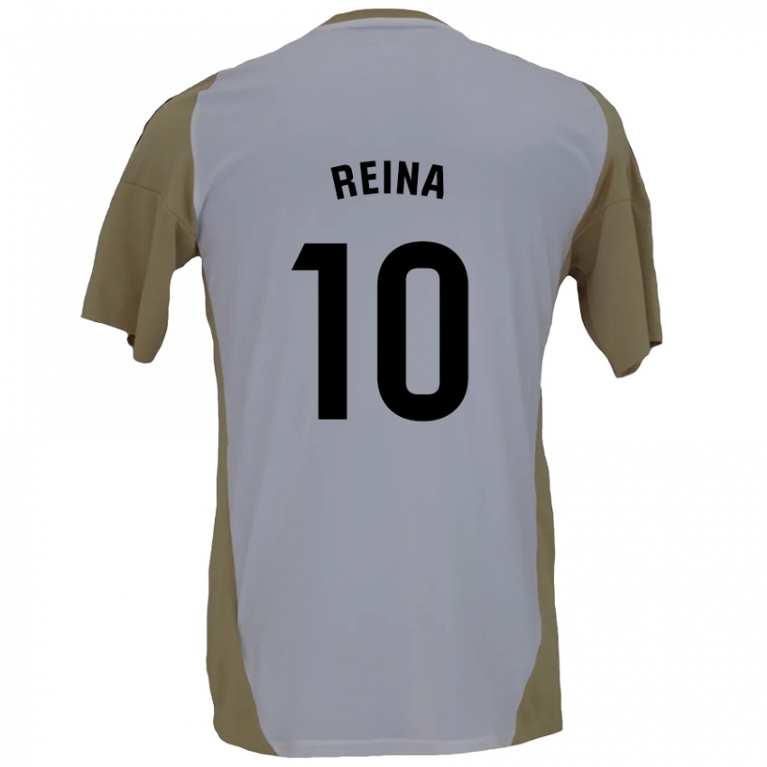 Niño Camiseta Alberto Reina #10 Marrón Blanco 2ª Equipación 2024/25 La Camisa México