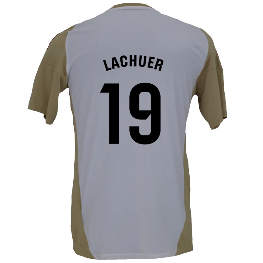 Niño Camiseta Mathis Lachuer #19 Marrón Blanco 2ª Equipación 2024/25 La Camisa México