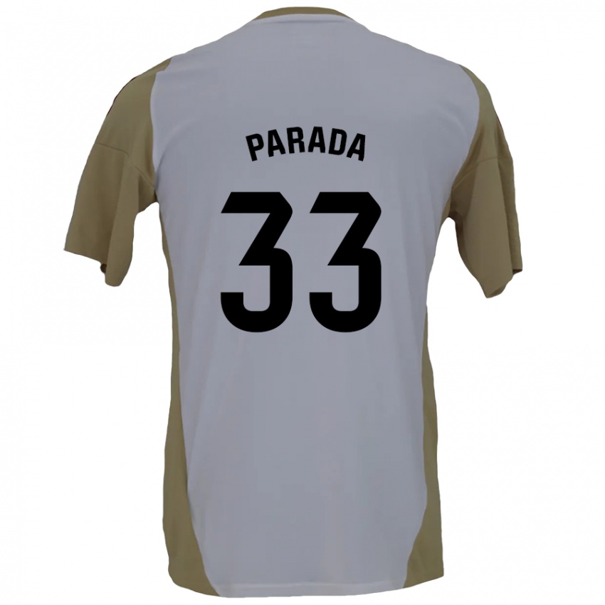 Niño Camiseta Victor Parada #33 Marrón Blanco 2ª Equipación 2024/25 La Camisa México