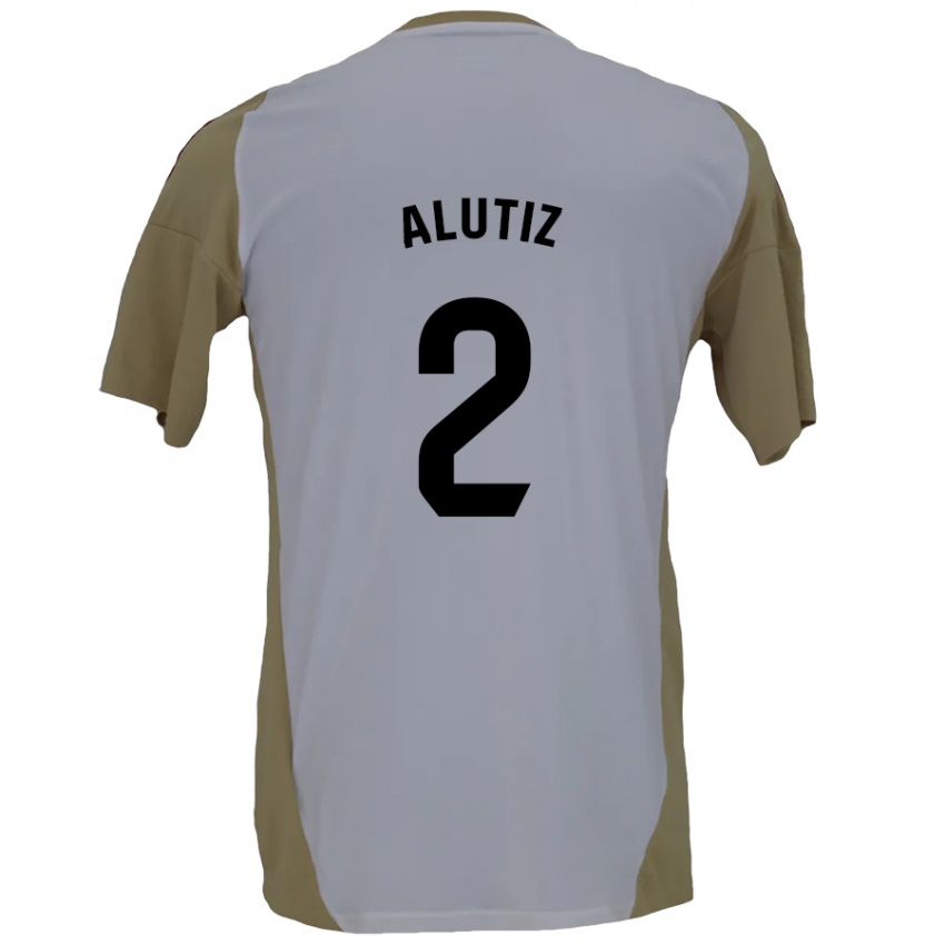 Niño Camiseta Hodei Alutiz #2 Marrón Blanco 2ª Equipación 2024/25 La Camisa México