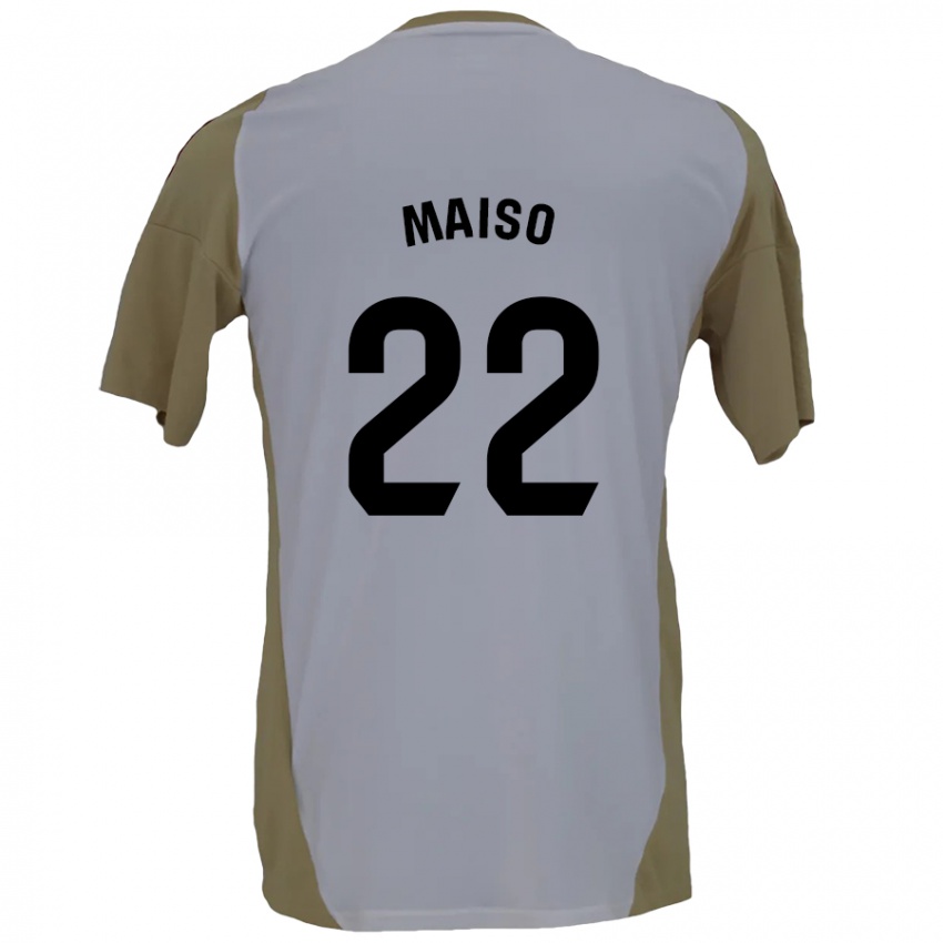 Niño Camiseta Álvaro Maiso #22 Marrón Blanco 2ª Equipación 2024/25 La Camisa México