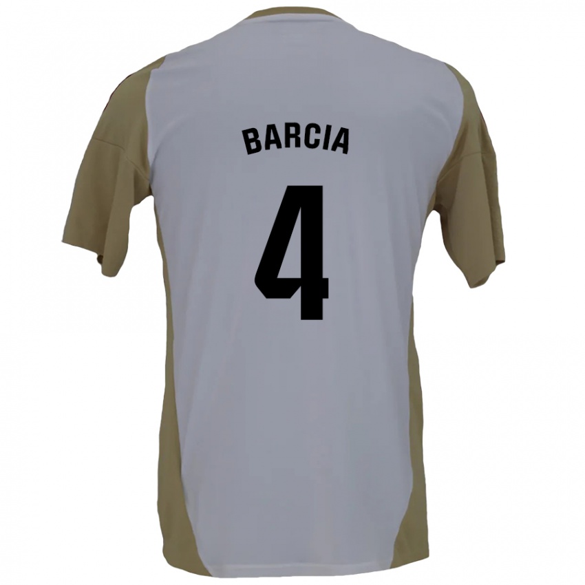 Niño Camiseta Sergio Barcia #4 Marrón Blanco 2ª Equipación 2024/25 La Camisa México