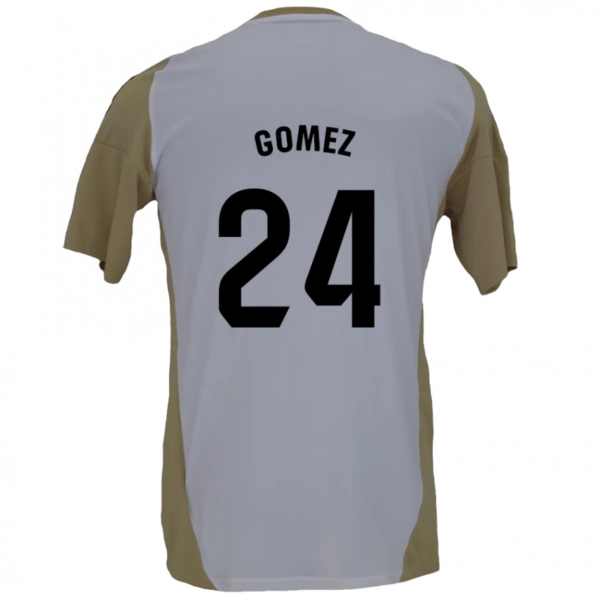 Niño Camiseta Jonathan Gómez #24 Marrón Blanco 2ª Equipación 2024/25 La Camisa México