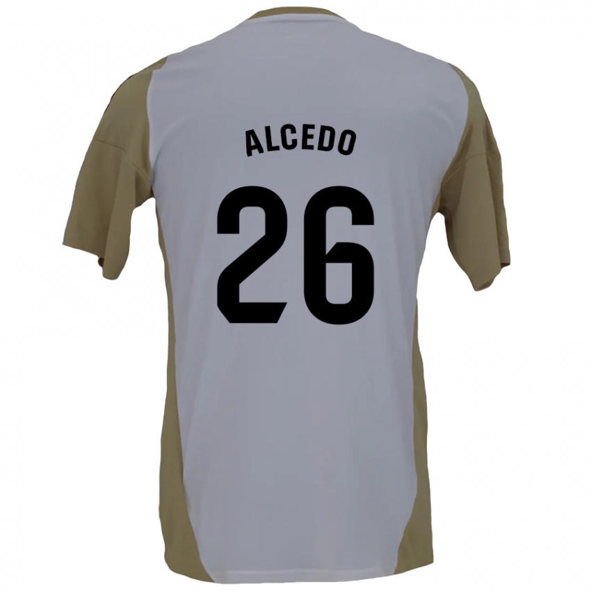 Niño Camiseta Juan María Alcedo #26 Marrón Blanco 2ª Equipación 2024/25 La Camisa México