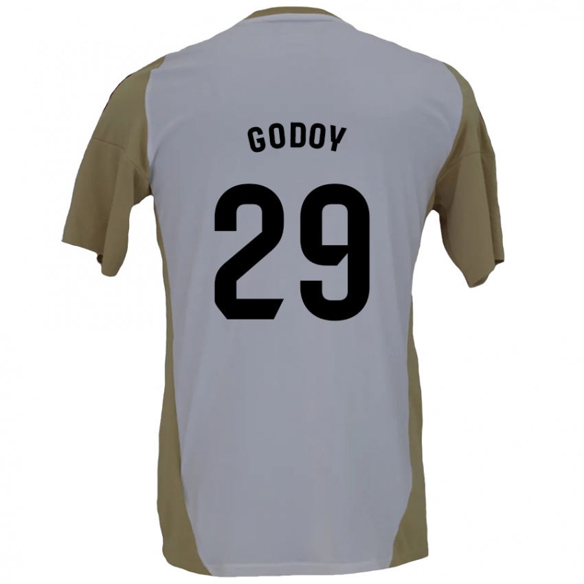 Niño Camiseta Alan Godoy #29 Marrón Blanco 2ª Equipación 2024/25 La Camisa México