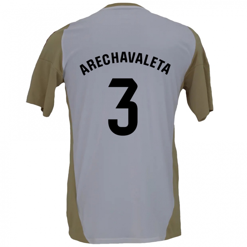 Niño Camiseta Jorge Arechavaleta #3 Marrón Blanco 2ª Equipación 2024/25 La Camisa México