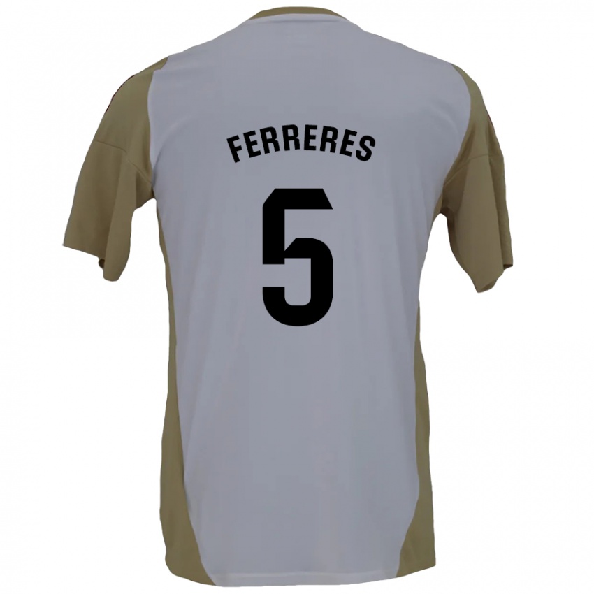 Niño Camiseta Manolo Ferreres #5 Marrón Blanco 2ª Equipación 2024/25 La Camisa México