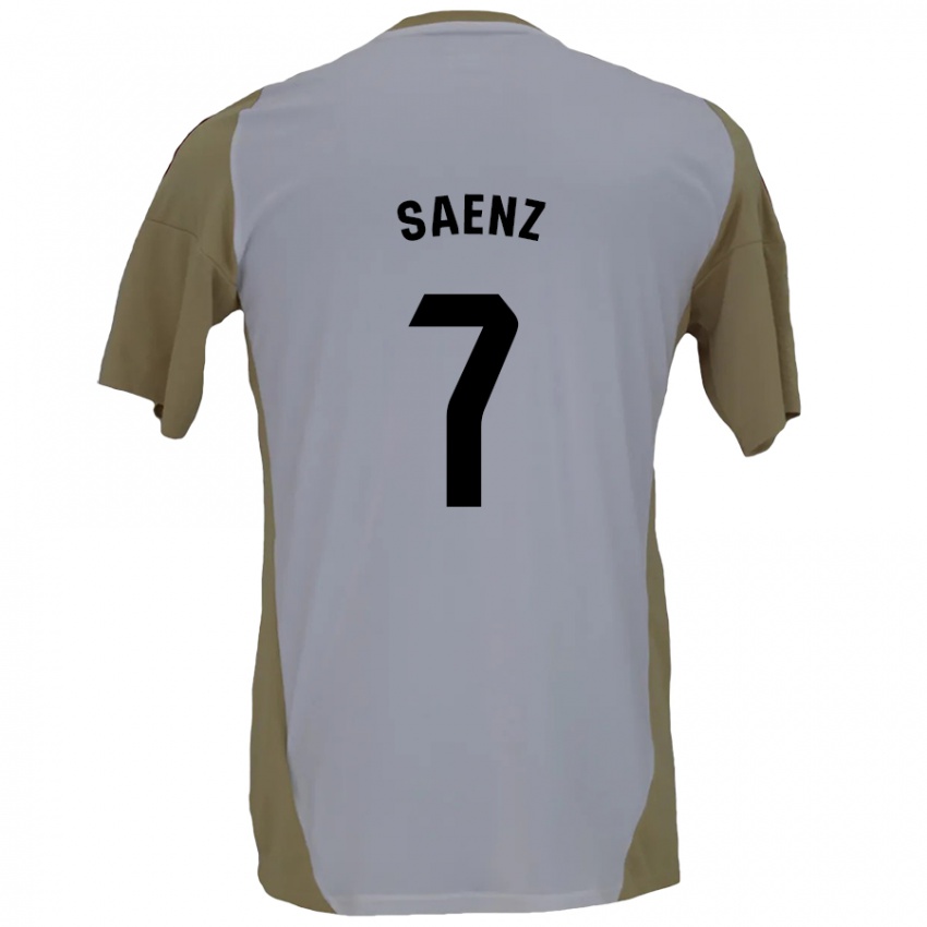 Niño Camiseta Raúl Sáenz #7 Marrón Blanco 2ª Equipación 2024/25 La Camisa México