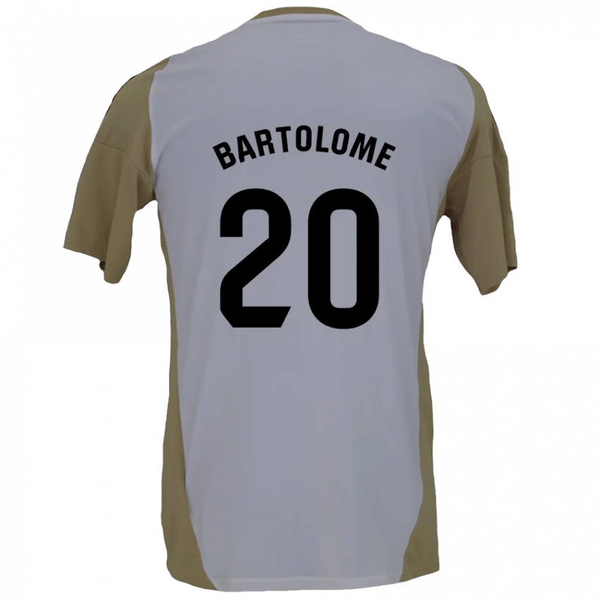 Niño Camiseta Diego Bartolomé #20 Marrón Blanco 2ª Equipación 2024/25 La Camisa México