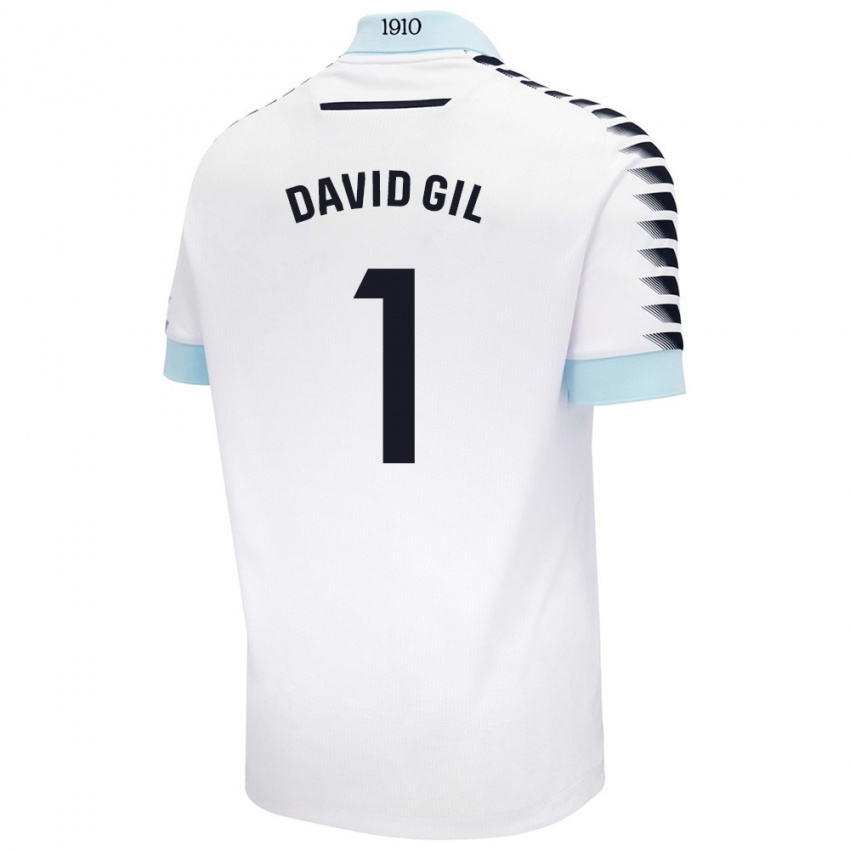 Niño Camiseta David Gil #1 Blanco Azul 2ª Equipación 2024/25 La Camisa México