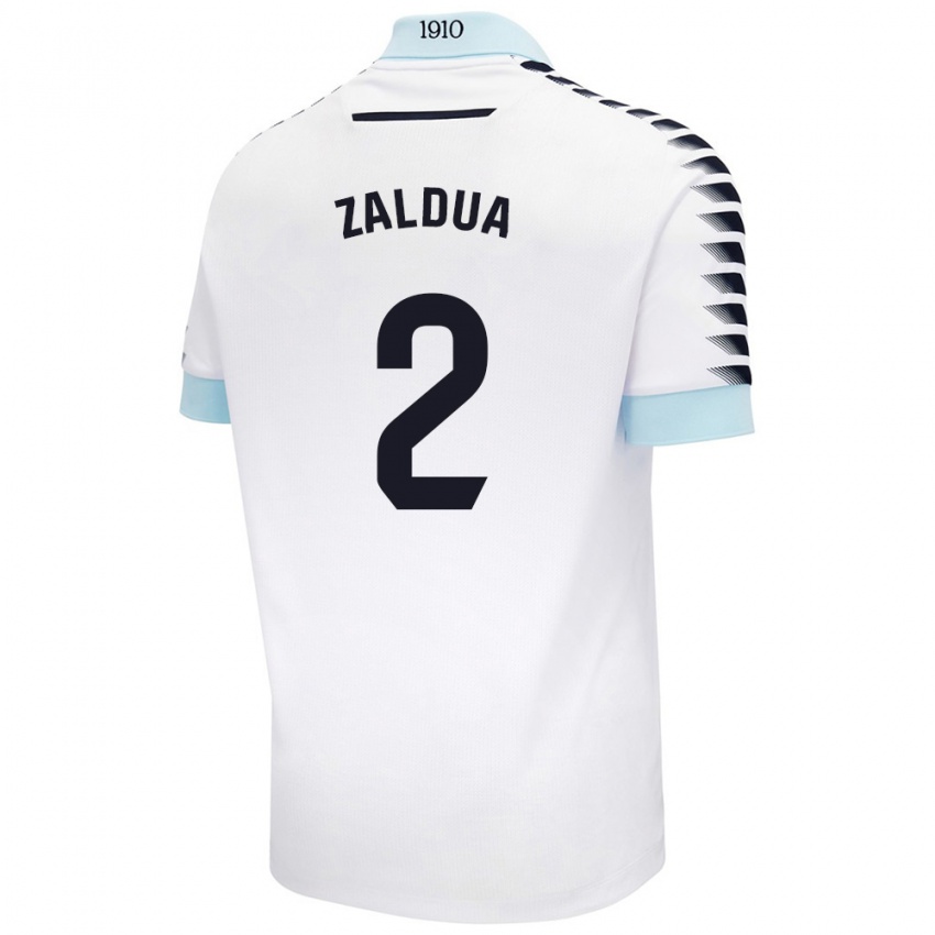 Niño Camiseta Joseba Zaldua #2 Blanco Azul 2ª Equipación 2024/25 La Camisa México