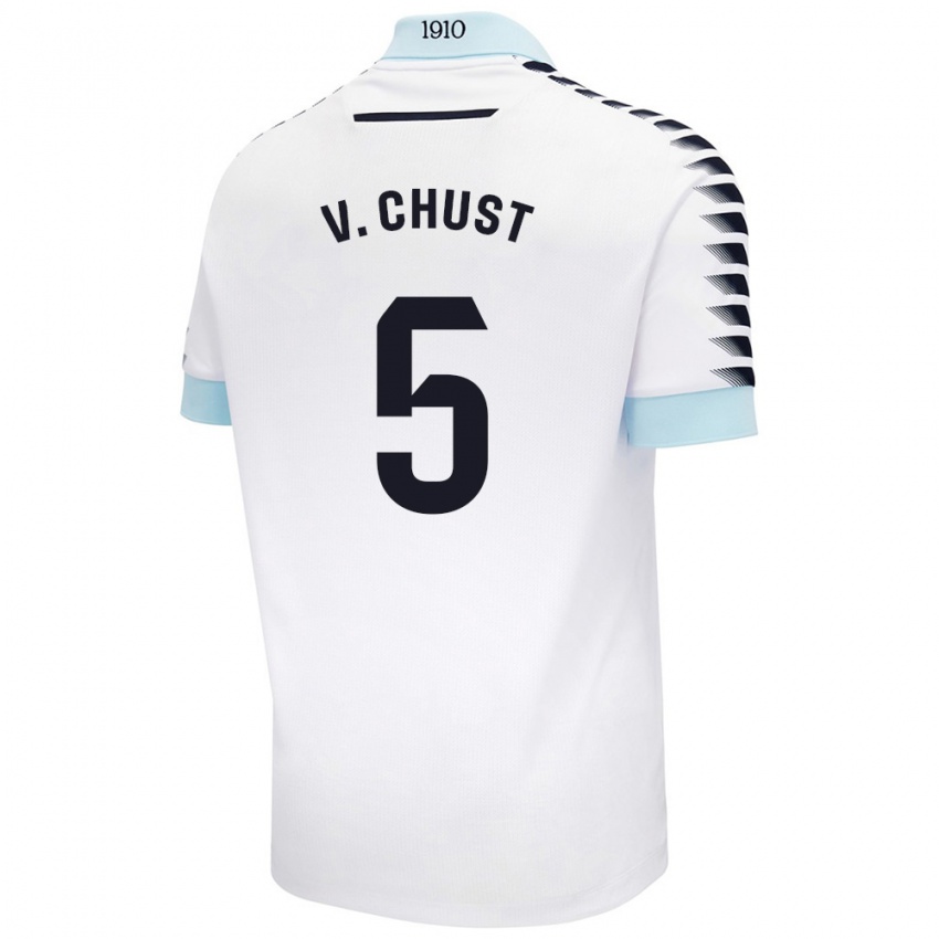 Niño Camiseta Victor Chust #5 Blanco Azul 2ª Equipación 2024/25 La Camisa México