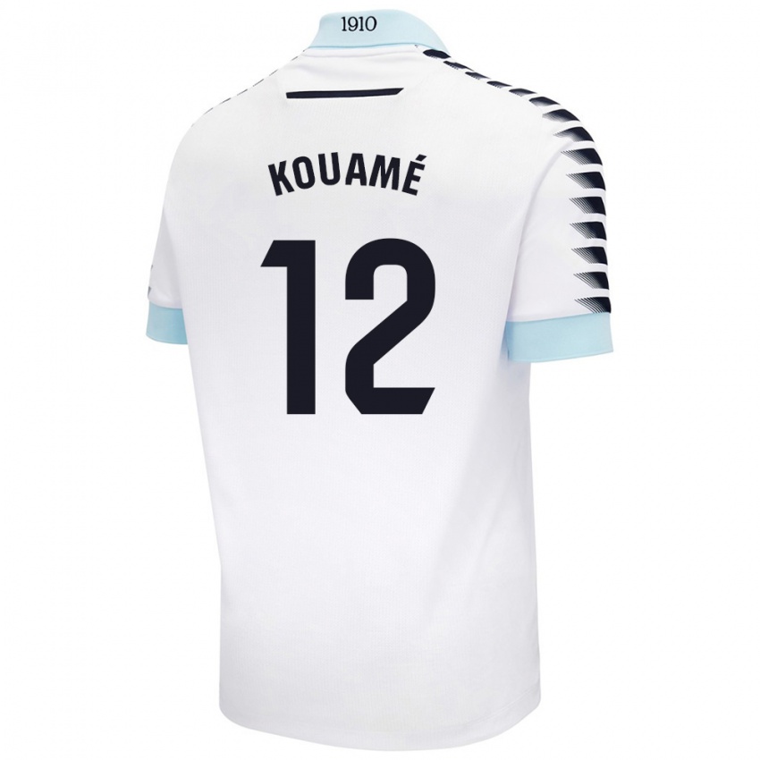 Niño Camiseta Rominigue Kouamé #12 Blanco Azul 2ª Equipación 2024/25 La Camisa México