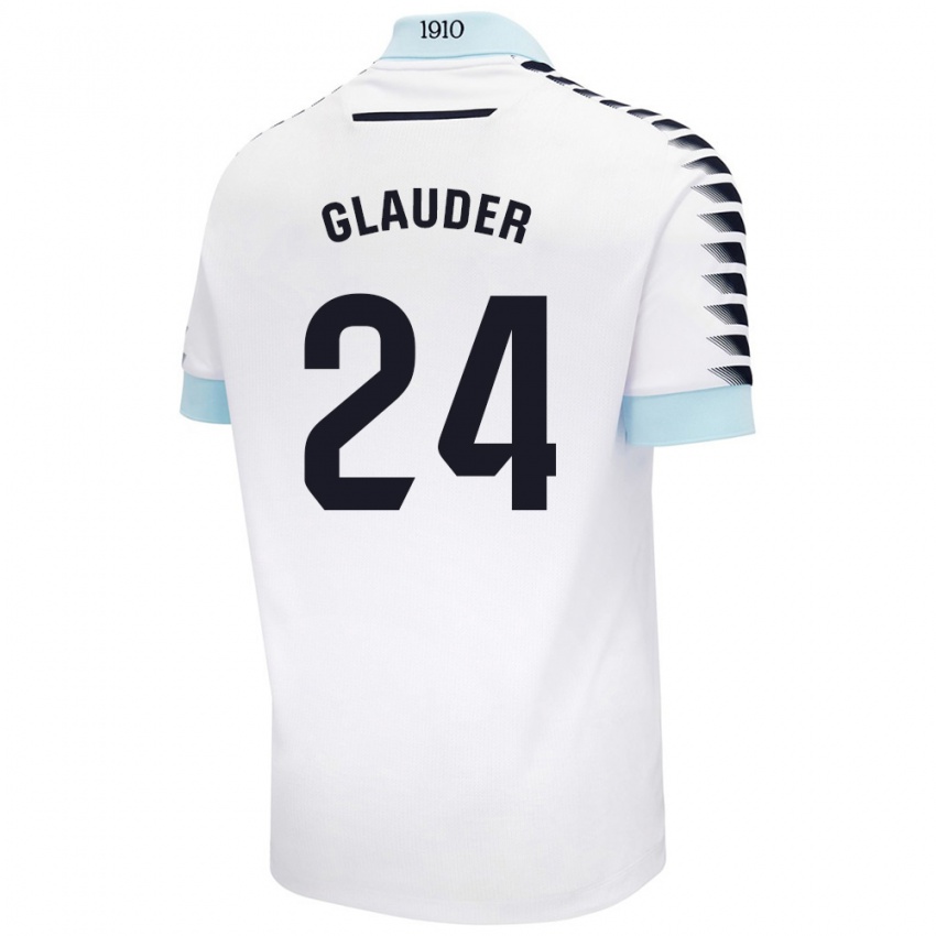 Niño Camiseta Cristian Glauder #24 Blanco Azul 2ª Equipación 2024/25 La Camisa México