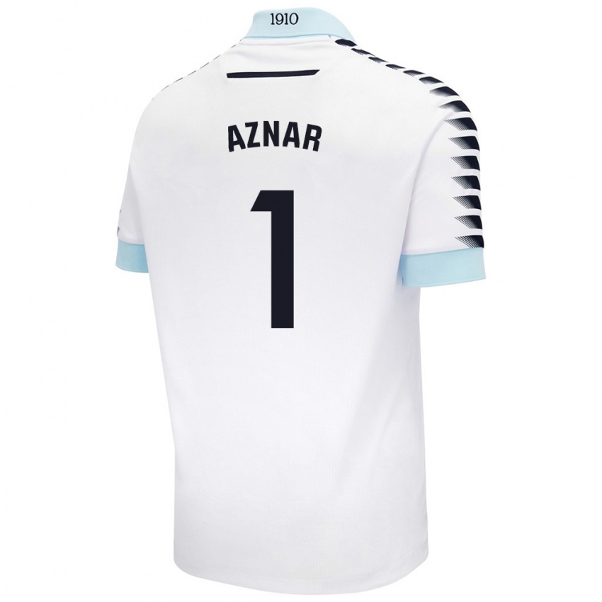 Niño Camiseta Victor Aznar #1 Blanco Azul 2ª Equipación 2024/25 La Camisa México