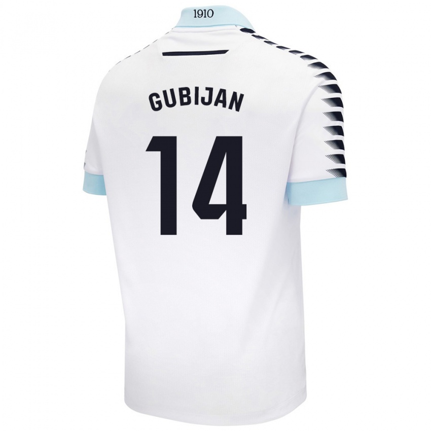 Niño Camiseta Lovro Gubijan #14 Blanco Azul 2ª Equipación 2024/25 La Camisa México