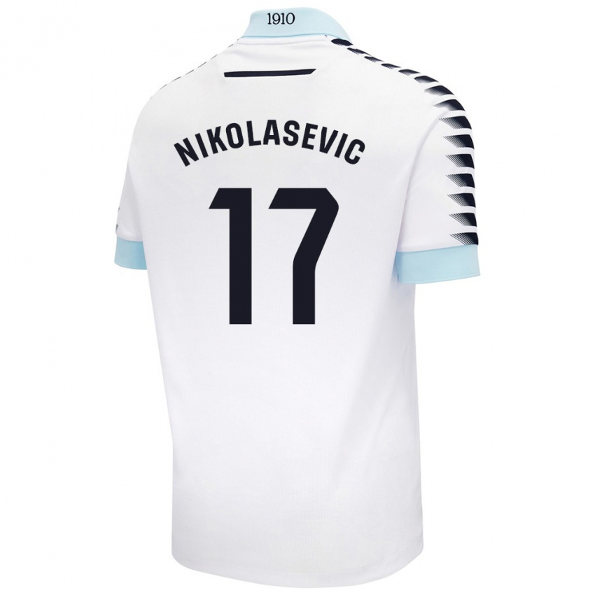 Niño Camiseta Mirko Nikolasevic #17 Blanco Azul 2ª Equipación 2024/25 La Camisa México