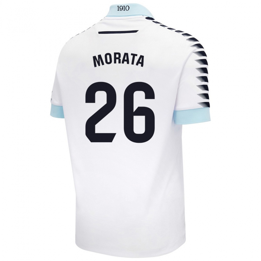 Niño Camiseta Álex Morata #26 Blanco Azul 2ª Equipación 2024/25 La Camisa México