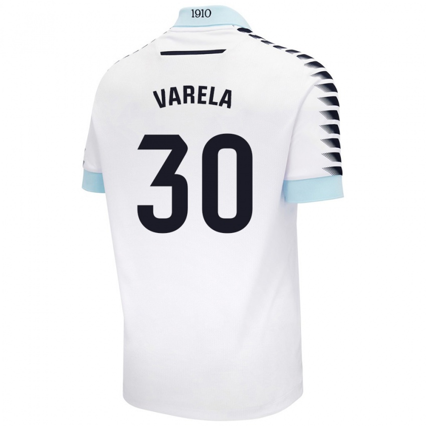 Niño Camiseta Brandon Varela #30 Blanco Azul 2ª Equipación 2024/25 La Camisa México