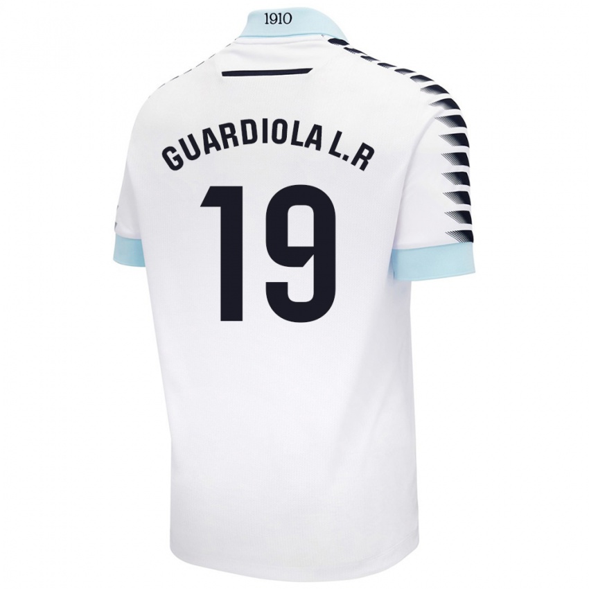 Niño Camiseta Sergi Guardiola #19 Blanco Azul 2ª Equipación 2024/25 La Camisa México