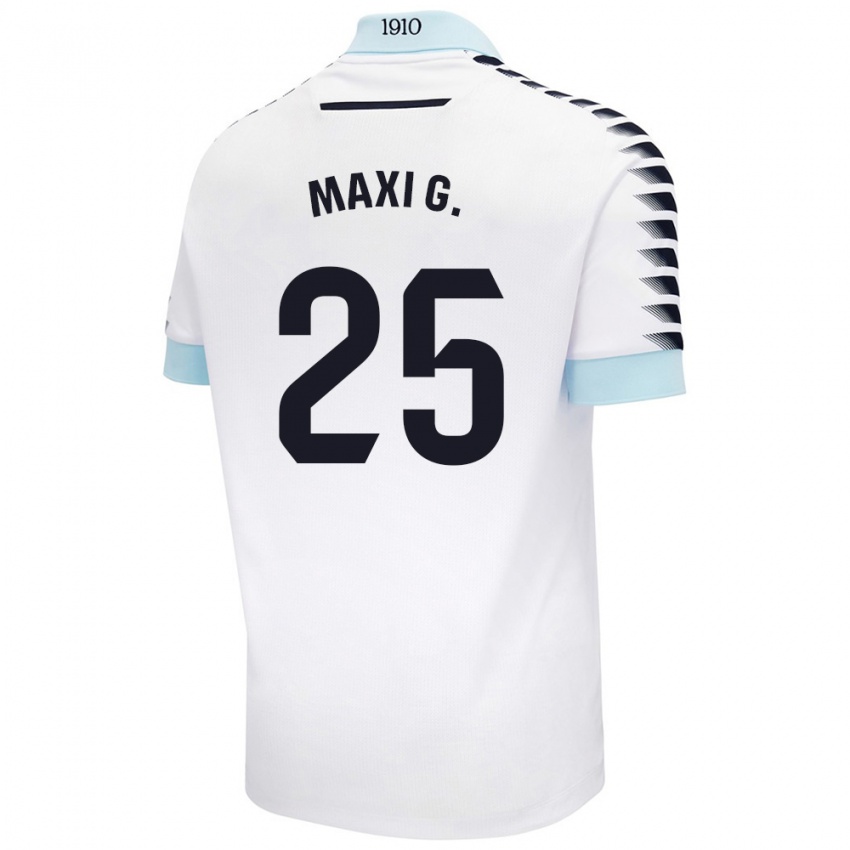 Niño Camiseta Maxi Gómez #25 Blanco Azul 2ª Equipación 2024/25 La Camisa México