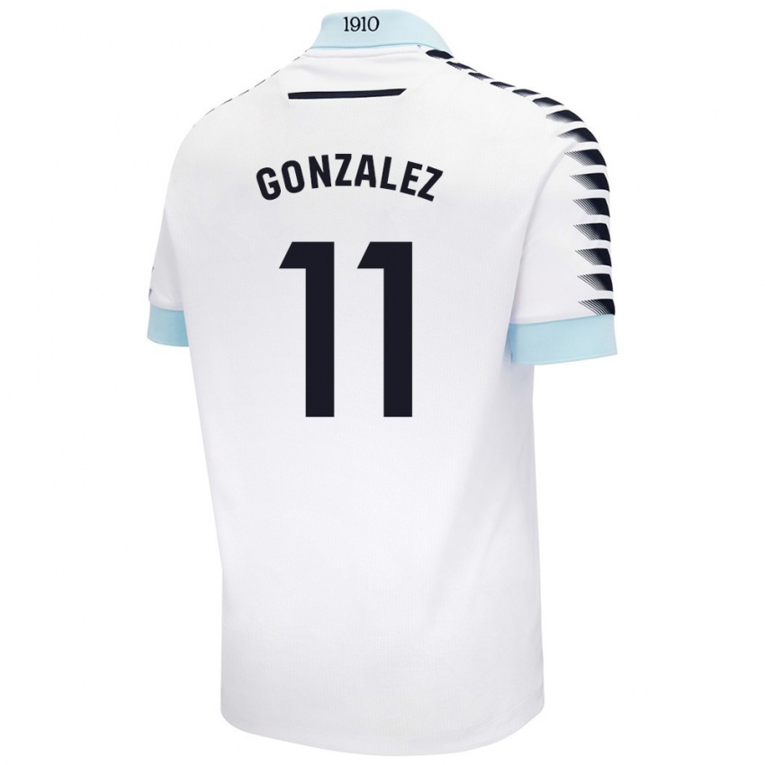 Niño Camiseta Chus González #11 Blanco Azul 2ª Equipación 2024/25 La Camisa México