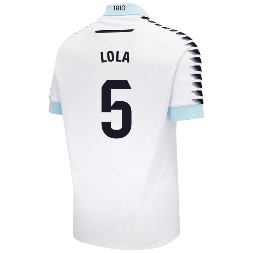 Niño Camiseta María Dolores Morón Cebada #5 Blanco Azul 2ª Equipación 2024/25 La Camisa México