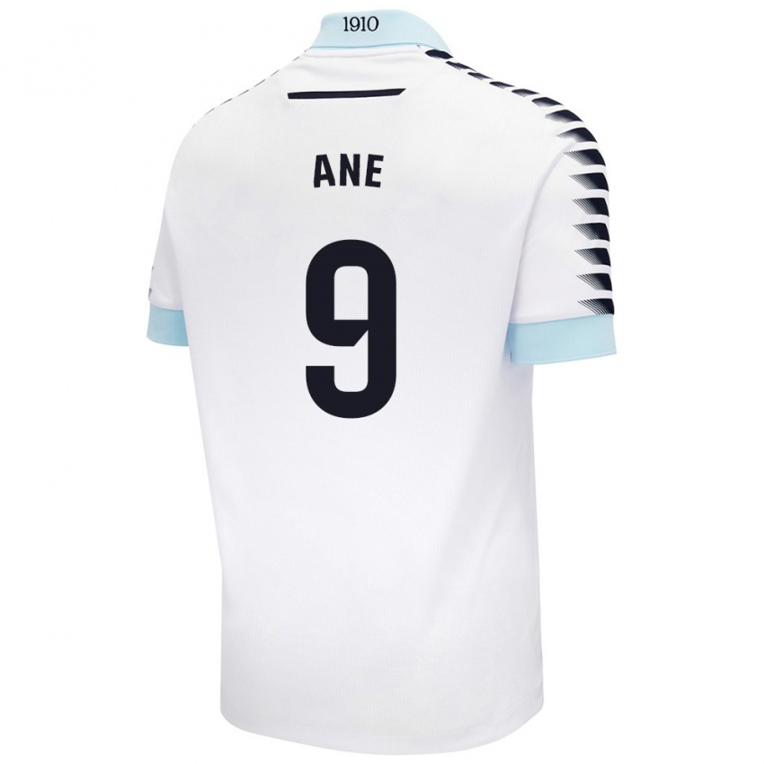 Niño Camiseta Ane López De Heredia Alcelay #9 Blanco Azul 2ª Equipación 2024/25 La Camisa México